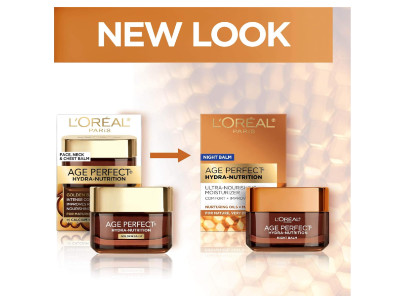 L'Oreal Paris Age Perfect Hydra-Nutrition Ultra-Nourishing Moisturizer, Night Balm, Nurturing Oils + Manuka Honey, 1.7 oz/48 g