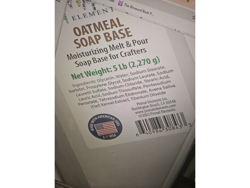 Primal Elements Oatmeal Soap Base, 2,270