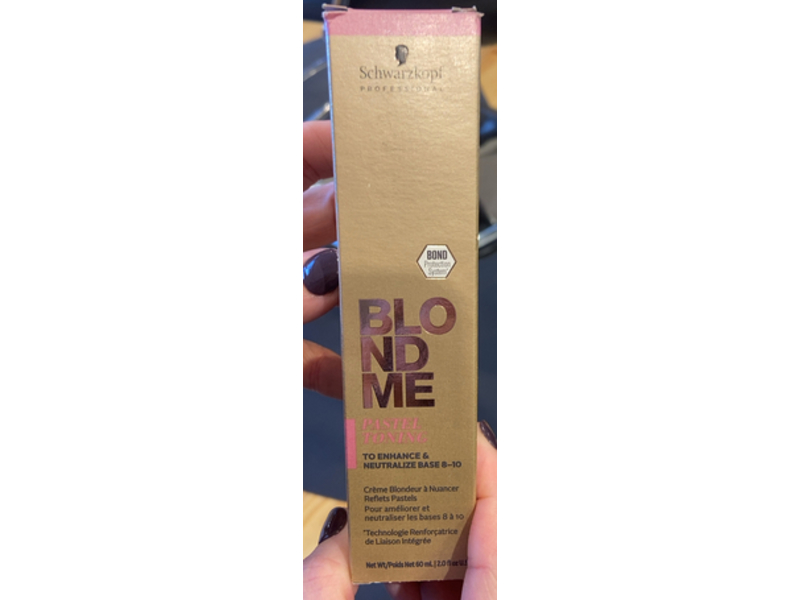 Schwarzkopf Blond Me Pastel Toning, To Enhance & Neutralize Base 8-10, 20 fl oz/60 mL