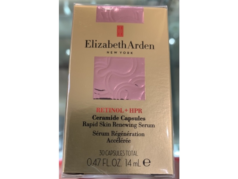 Elizabeth Arden Rapid Skin Renewing Serum Ceramide Capsules, Retinol + HPR, 0.47 fl oz/14 mL, 30 Count