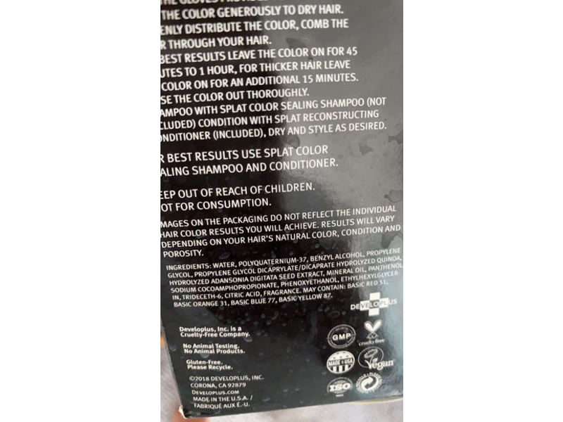 Splat Rebellious Colors Semi-permanent Hair Color Kit, Midnight Claret, 30 Wash