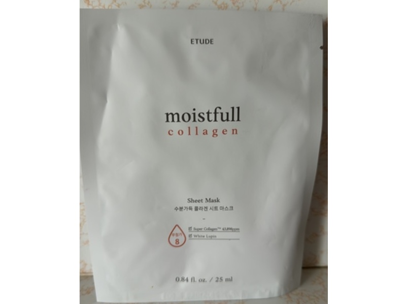ETUDE Moistfull Collagen Sheet Mask, 0.84 fl oz/25 mL, Pack Of 10
