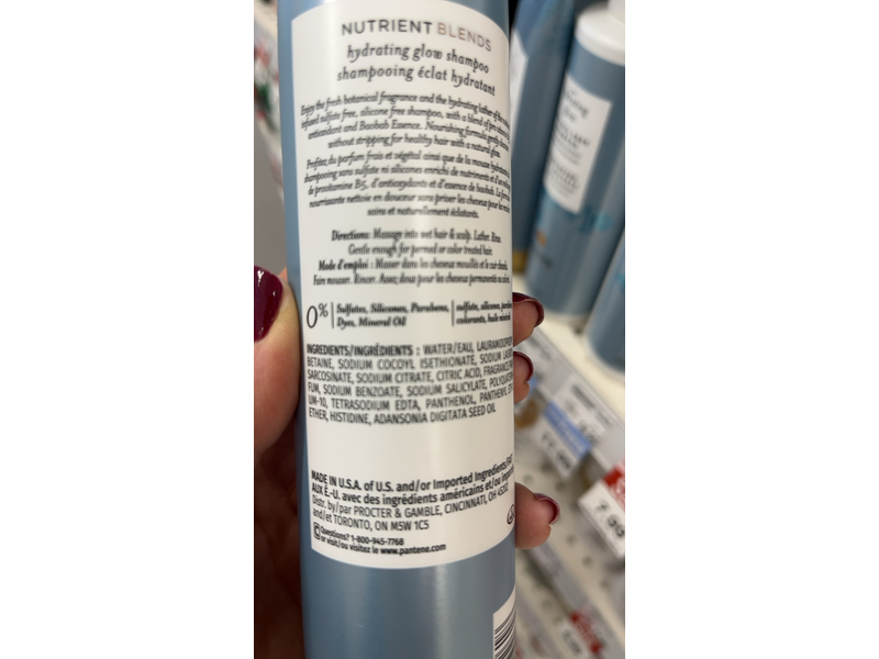 Pantene Hydrating Glow Shampoo, Baobab Essence, 9.6 fl oz/285 mL