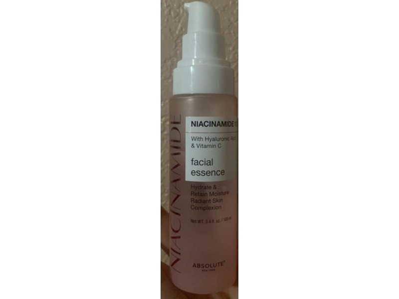 Absolute New York Niacinamide Facial Essence, Hyaluronic Acid & Vitamin C, 3.4 fl oz/100 mL