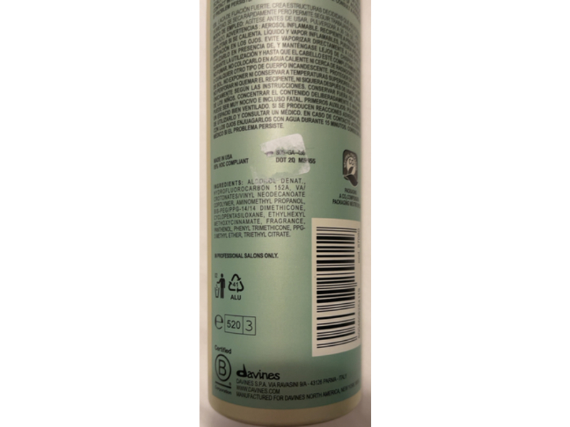 Davines Strong Hairspray, 12 oz/312 g