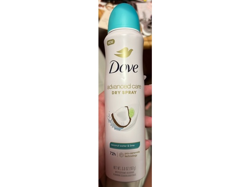 Dove Antiperspirant Deodorant Dry Spray, Coconut Water & Lime, 3.8 fl oz/107 g, Pac Of 3
