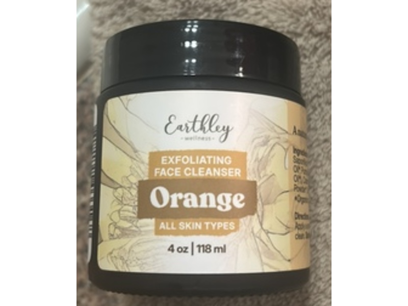 Earthley Wellness Exfoliating Face Cleanser, Orange, 4 oz/118 mL
