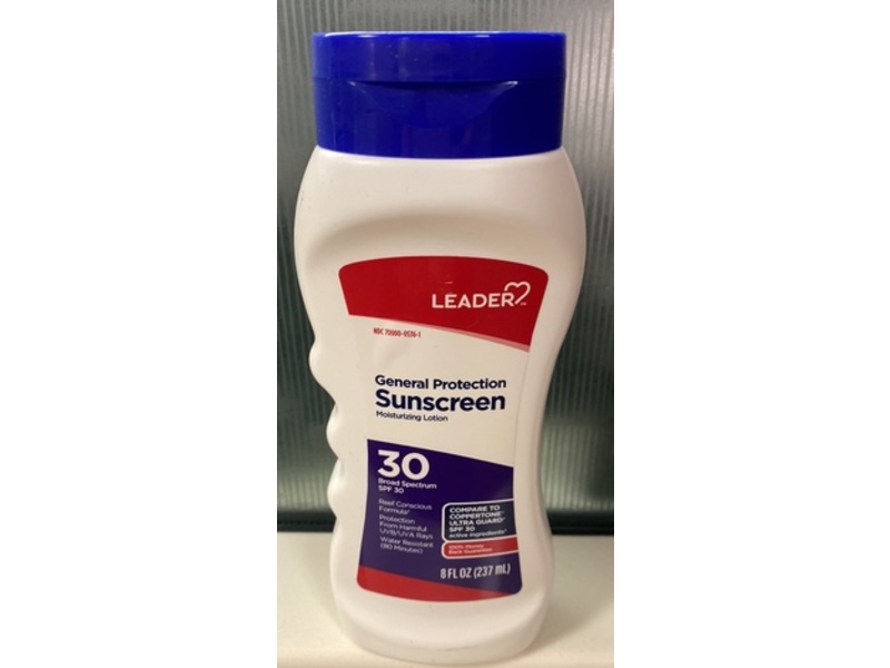 Leader General Protection Sunscreen Moisturizing Lotion, SPF 30, 8 fl oz/237 mL, Pack Of 3