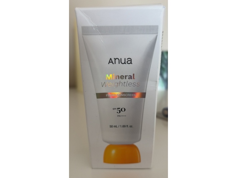 Anua Mineral Weightless Finish Sunscreen, SPF 50, PA++++, 1.69 fl oz/50 mL