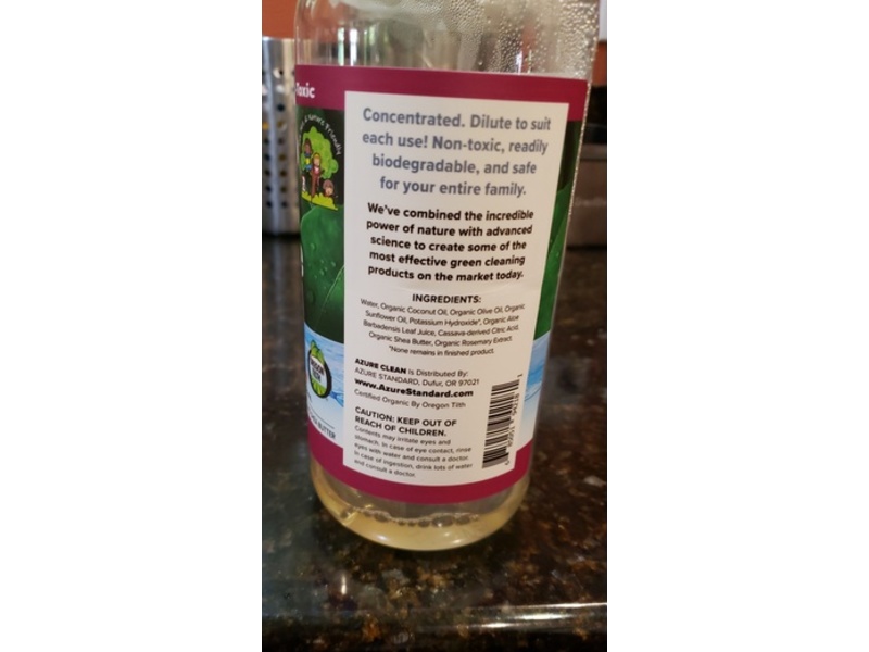 Azure Clean Pure Castile Liquid Soap, Aloe, 32 fl oz/946 mL