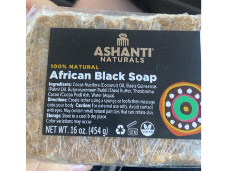 Ashanti Natural African Black Soap, 16 oz/454 g