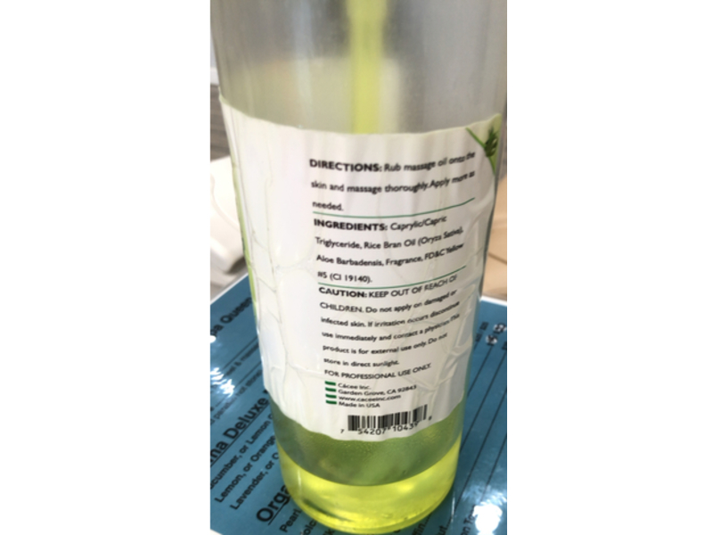 Cacee Spa Massage Oil, Aloe Vera, 32 oz/946 mL