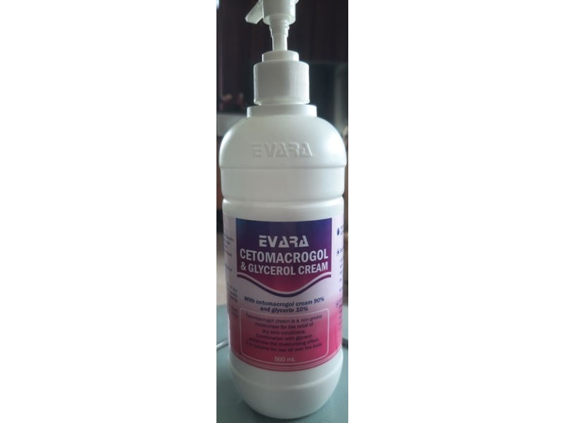 Evara Cetomacrogol & Glycerol Cream, 500 mL