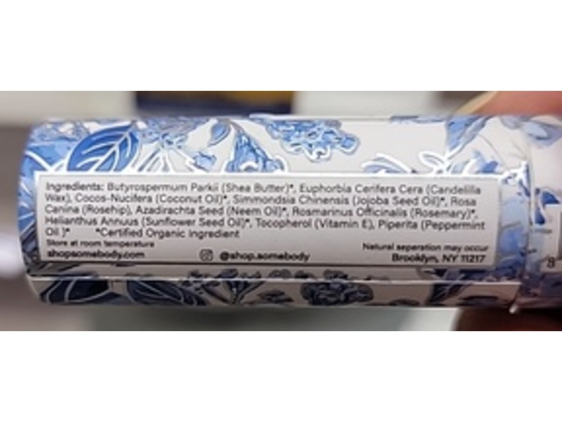 Somebody Natural Lip Balm, Peppermint, 0.28 oz/8 g