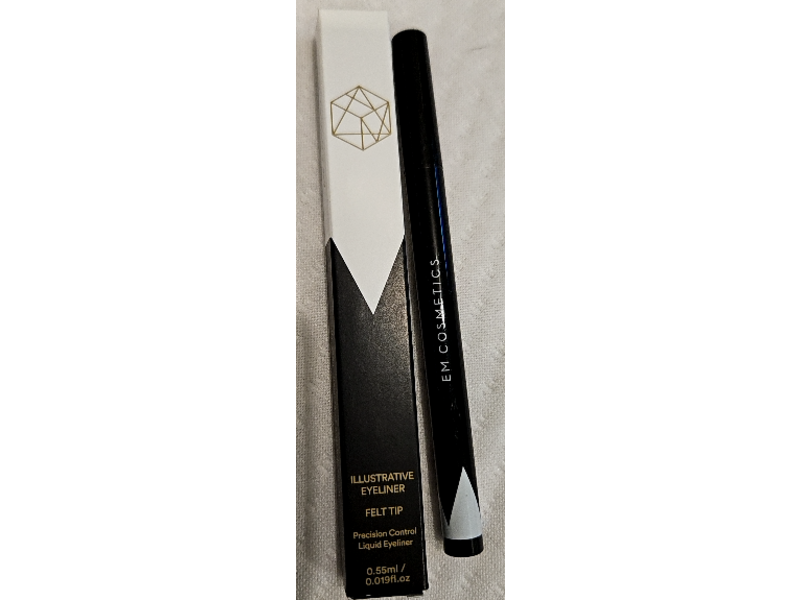 EM Cosmetics Illustrative Eyeliner, Black Felt Tip, 0.019 fl oz/ 0.55 mL