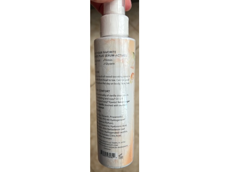 Nakery Beauty Fragrance Mist, Seductive Comfort, Hyaluronic, 5.07 fl oz/150 mL