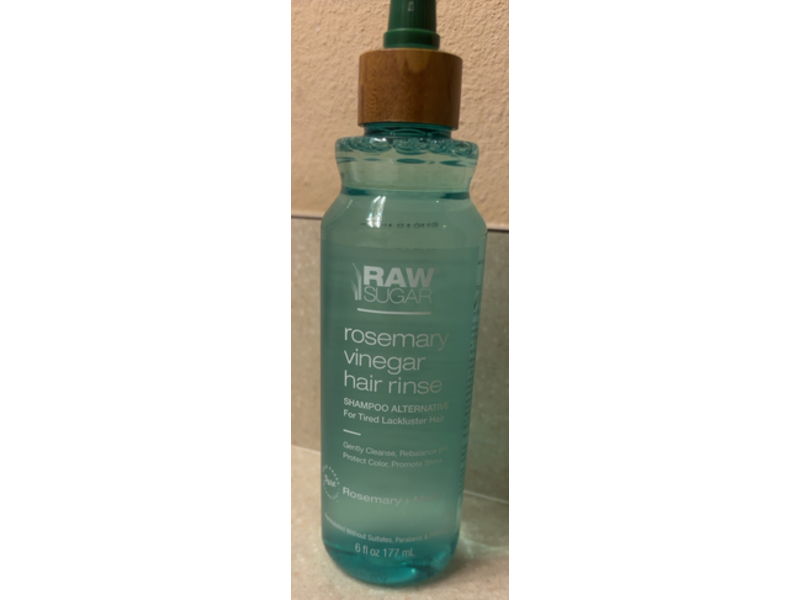 Raw Sugar Shampoo Alternative Hair Rinse, Rosemary, Vinegar & Mint, 6 fl oz/177 mL