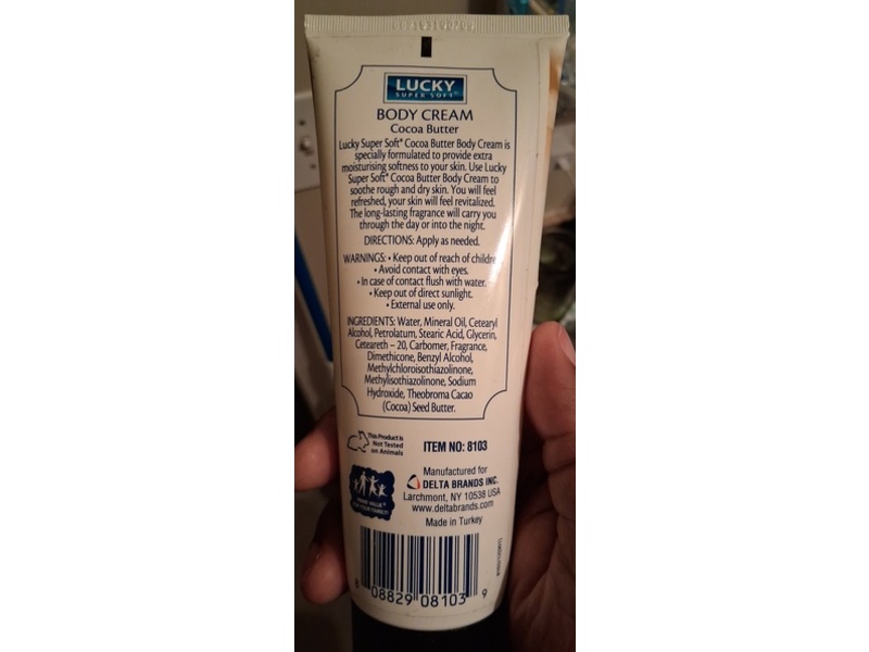 Lucky Super Soft Body Cream, Cocoa Butter, 8 oz/227 g