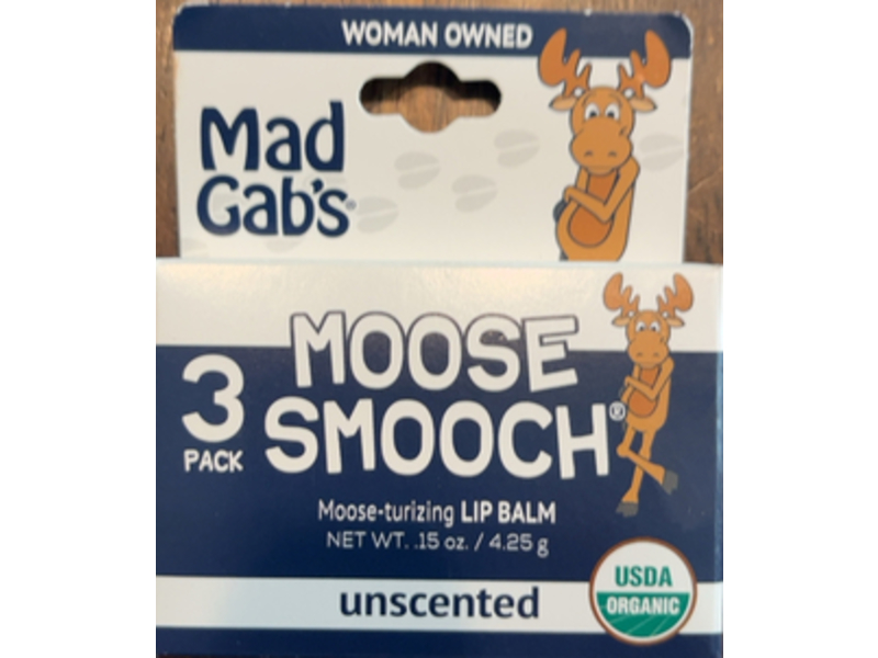 Mad Gab's Moose Smooch Lip Balm, 0.15 oz/4.25 g, 3 Count
