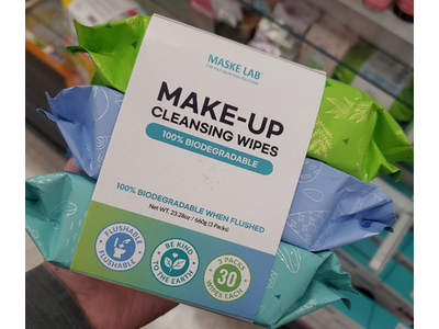 Maske Lab Make Up Cleansing Wipes, 23.28 oz/66o g, Pack Of 3
