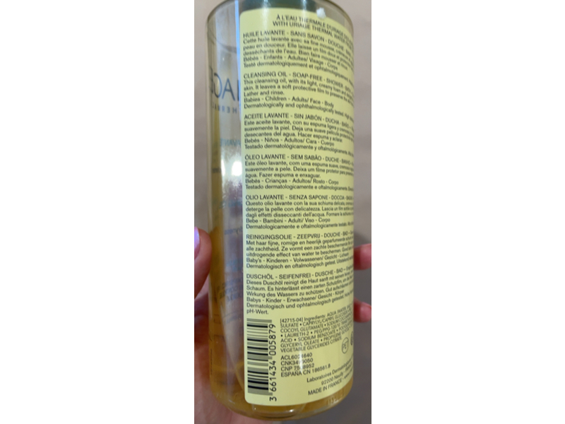 Uriage Eau Thermale Cleansing Oil, 17 fl oz/500 mL