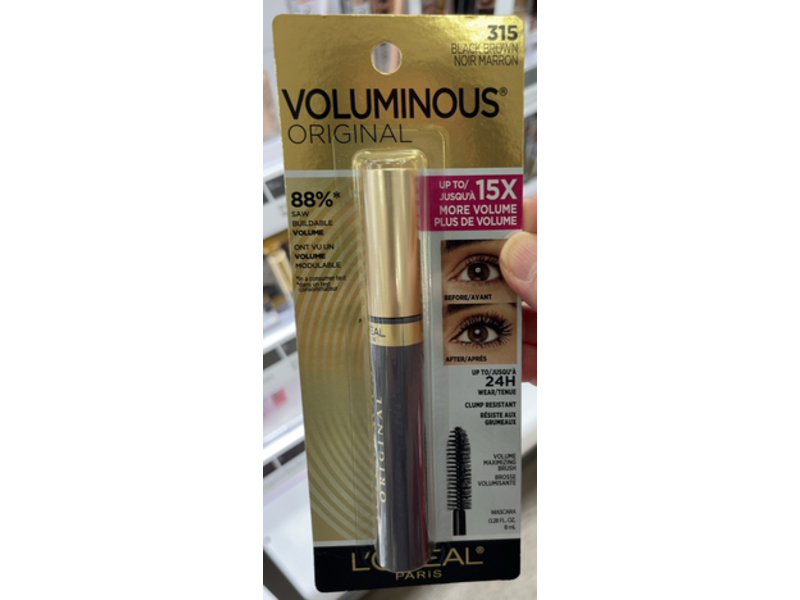 L'Oreal Paris Voluminous Mascara, 315 Black Brown, 0.28 fl oz/8 mL