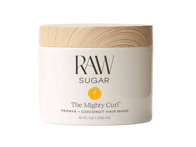 Raw Sugar The Mighty Curl Hair Mask, Papaya + Coconut, 10 fl oz/295 mL