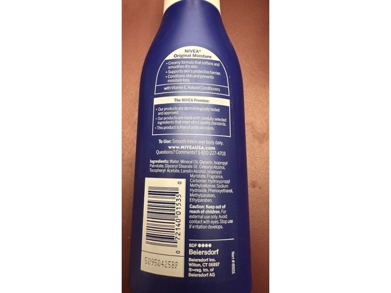 Nivea Original Moisture Body Lotion, Vitamin E, 6.8 fl oz/200 mL