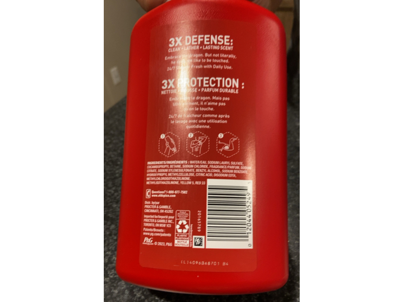 Old Spice Body Wash, Dragonblast, 33.4 fl oz/987 mL, Pack Of 4