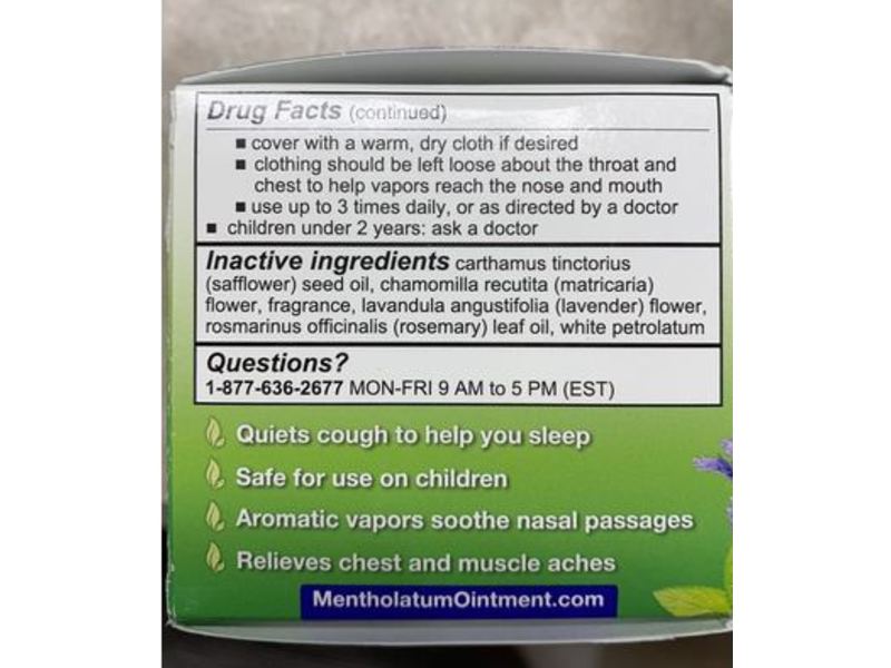 Mentholatum Nighttime Vaporizing Rub, 1.76 oz/50 g