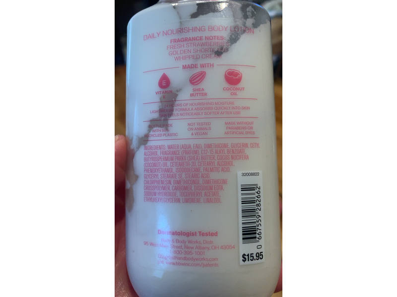 Bath & Body Works Daily Nourishing Body Lotion, Strawberry Pound Cake, 8 fl oz/236 mL