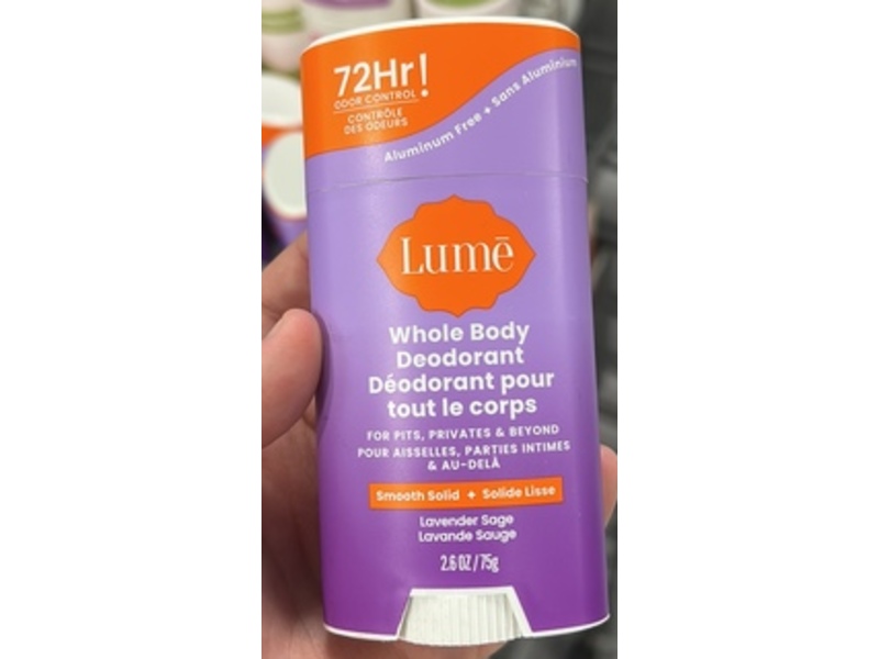 Lume Whole Body Deodorant, Lavender Sage, 2.6 oz/75 g, Pack Of 2