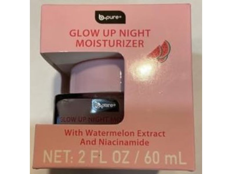 B.Pure Glow Up Night Moisturizer, Watermelon Extract & Niacinamide, 2 fl oz/60 mL
