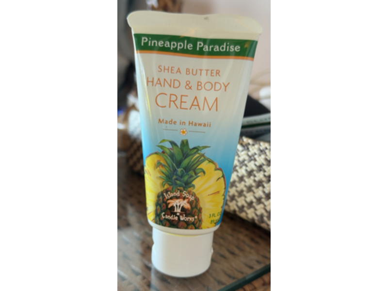 Island Soap and Candle Works Shea Butter Hand & Body Cream, Pineapple Paradise, 3 fl oz/89 mL