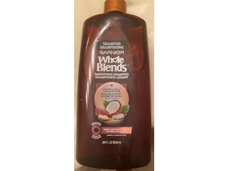 Garnier Whole Blends Smoothing Shampoo, Coconut Oil & Cocoa Butter Extract, 28 fl oz/828 mL