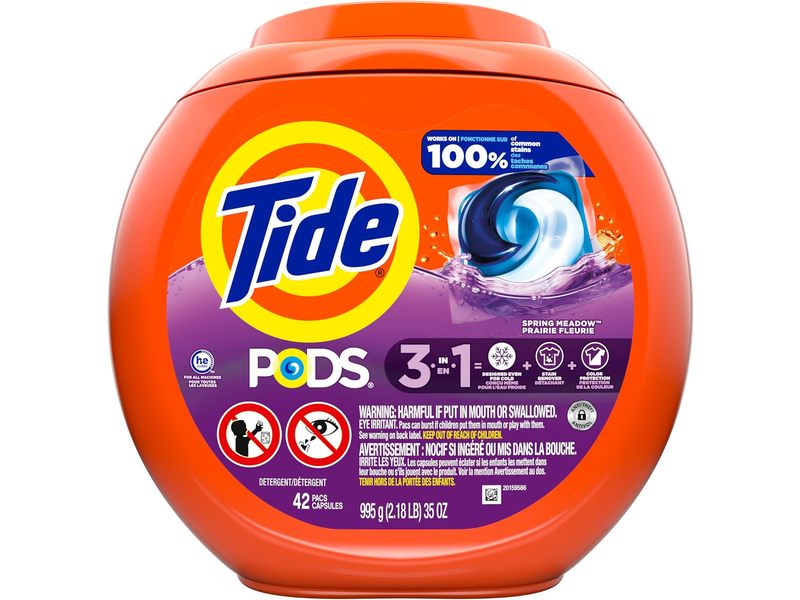 Tide Liquid Laundry Detergent Pods, Spring Meadow, 36 oz/1.04 kg, 42 Pacs