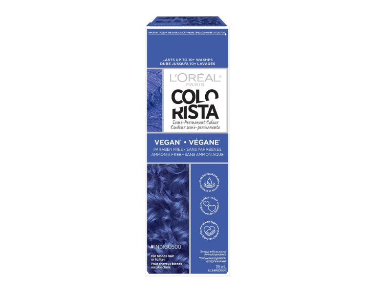 L'Oreal Paris Colorista Semi-Permanent Color, Indigo 500, 4 fl oz/118 mL