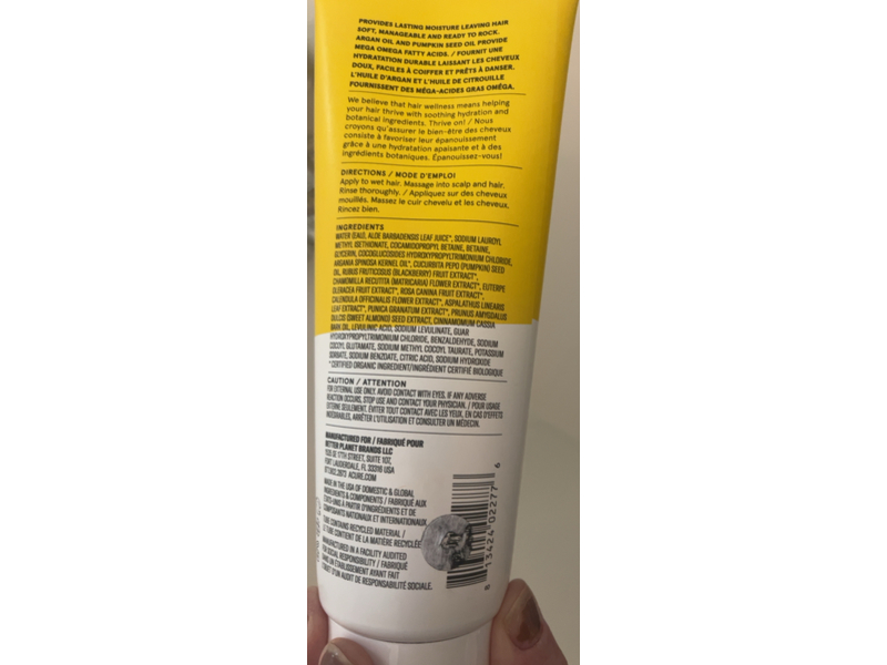 Acure Ultra Hydrating Shampoo, Yellow Argan Oil & Pumpkin, 8 fl oz/236 mL