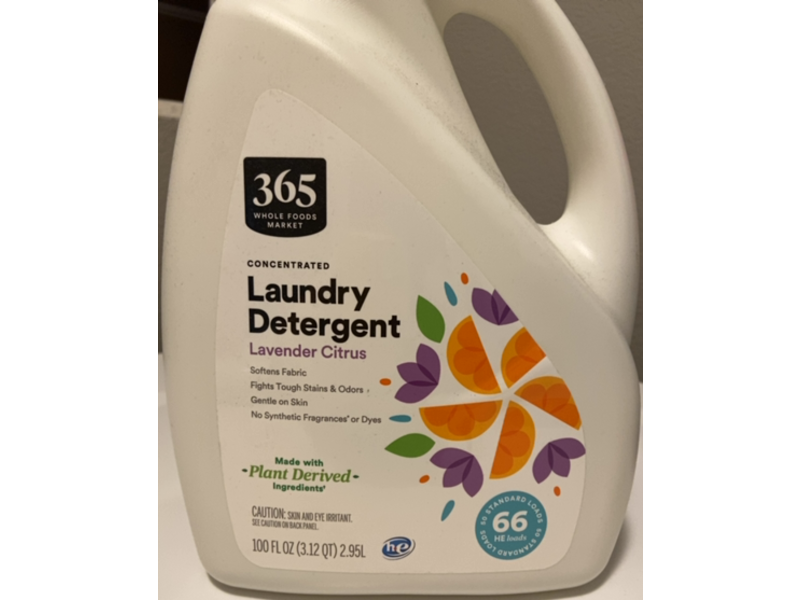 365 Whole Food Market Concentrated Laundry Detergent, Lavender Citrus, 100 fl oz/2.95 L