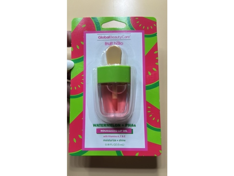 Global Beauty Care Fruit Halo Nourishing Lip Oil, Watermelon + Phas, 0.18 fl oz/5 mL