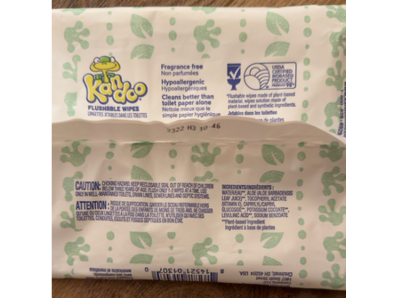 Kandoo Sensitive Flushable Wipes, Hypollergenic, 50 sheets, 3 count