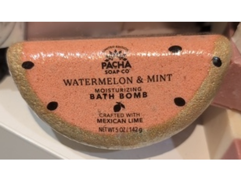 Pacha Soap Co Moisturizing Bath Bomb, Watermelon & Mint, 5 oz/142 g