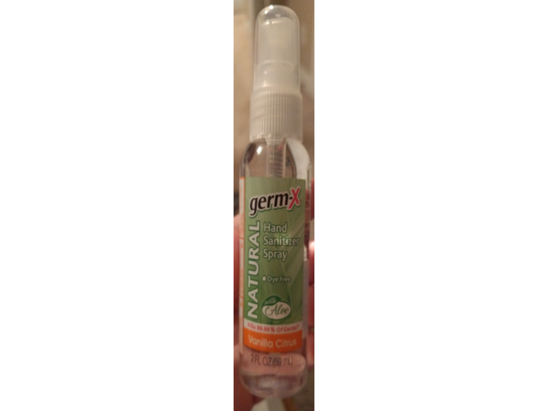 Germ - X Natural Hand Sanitizer Spray, Citrus Vanilla, 2 fl oz/59 mL