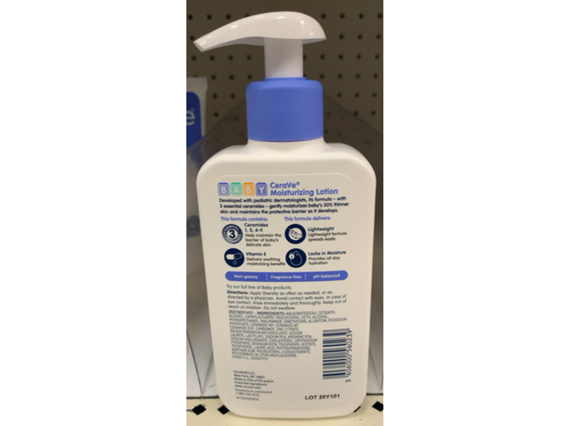 Cera Ve Baby Moisturizing Lotion, 3 Essential Ceramides & Vitamin E, 8 fl oz/237 mL