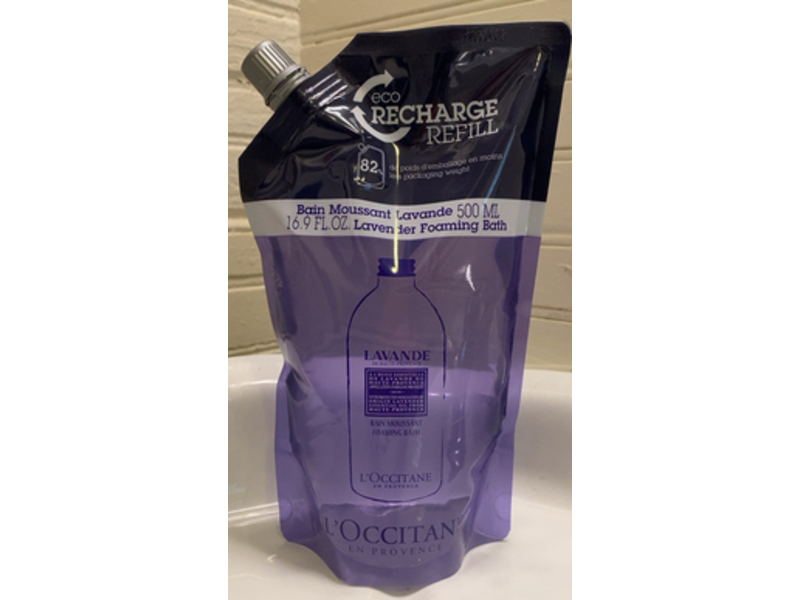 L'Occitane Eco Recharge Refill Foaming Bath, Lavander, 16.9 fl oz/500 mL