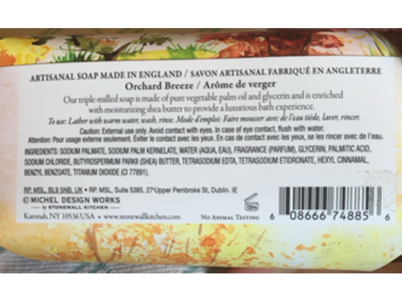 Stonewall Kitchen Michel Design Works Shea Butter Soap, Orchard Breeze, 8.7 oz/246 g