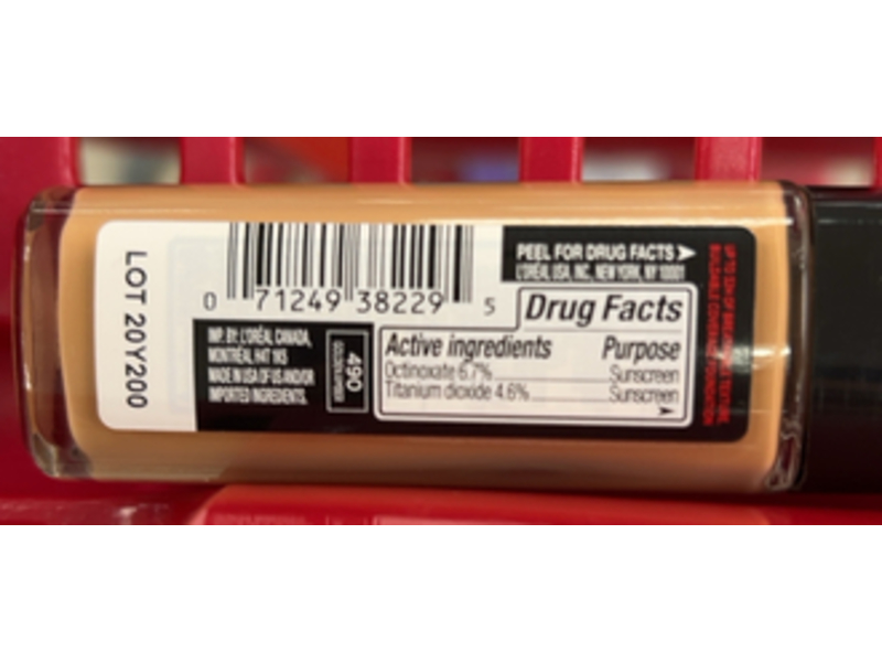 L'Oreal Paris Infallible Fresh Wear Sunscreen Foundation, 490 Golden Amber, 1.0 fl oz/30 mL