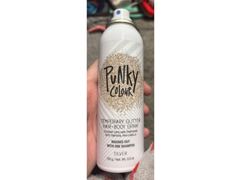 Punky Colour Temporary Glitter Hair & Body Spray, Sliver, 3.5 oz/100 g