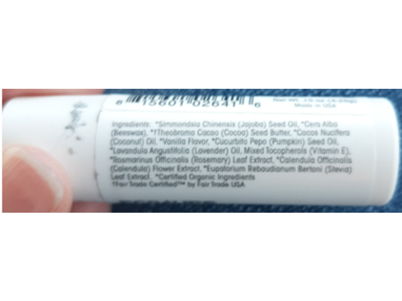 Eco Lip Food Nutrient-Dense Organic Lip Balm, Vanilla Lavender, Pumpkin Seed Oil, 0.15 oz/4.25 g