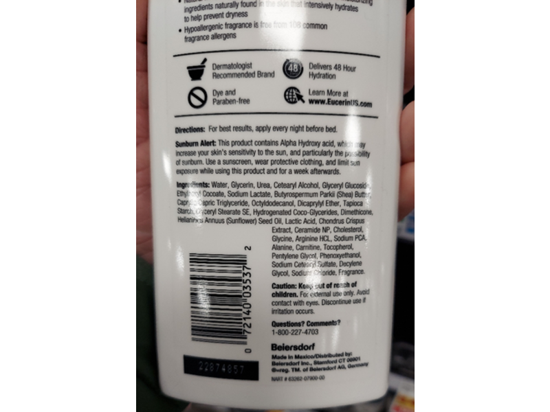 Eucerin Advanced Repair Scented Night Lotion, 13.5 fl oz/400 mL